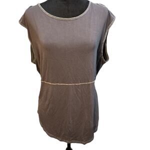 POL Gray Sleeveless Yoga V‑Neck Tie‑Back Top – Size S – NWT